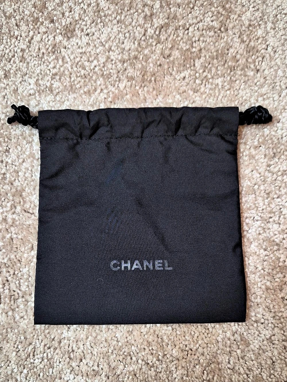 Chanel Classic Black Drawstring Dust Bag Pouch